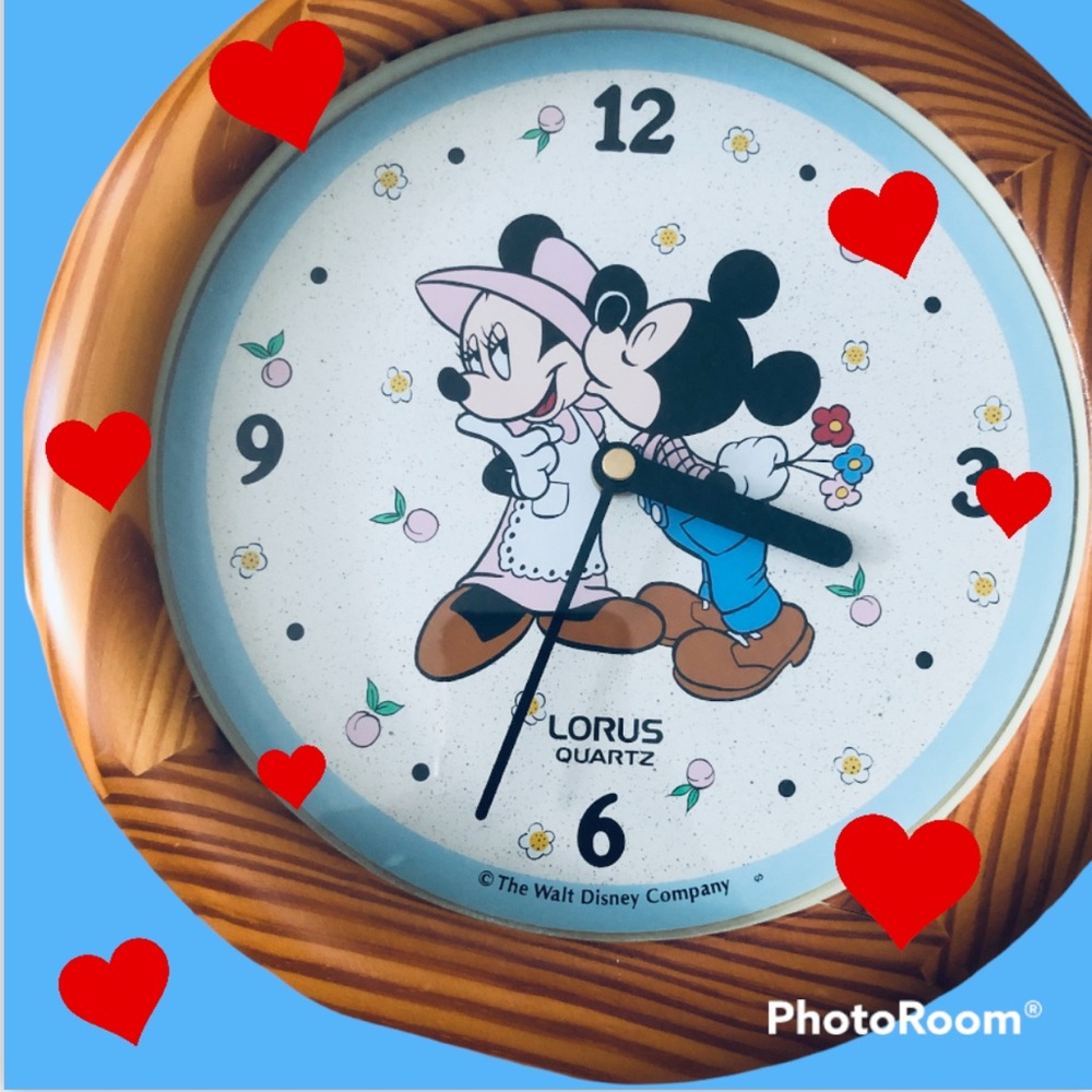 Vintage Disney Wall Clock featuring Mickey and Minnie